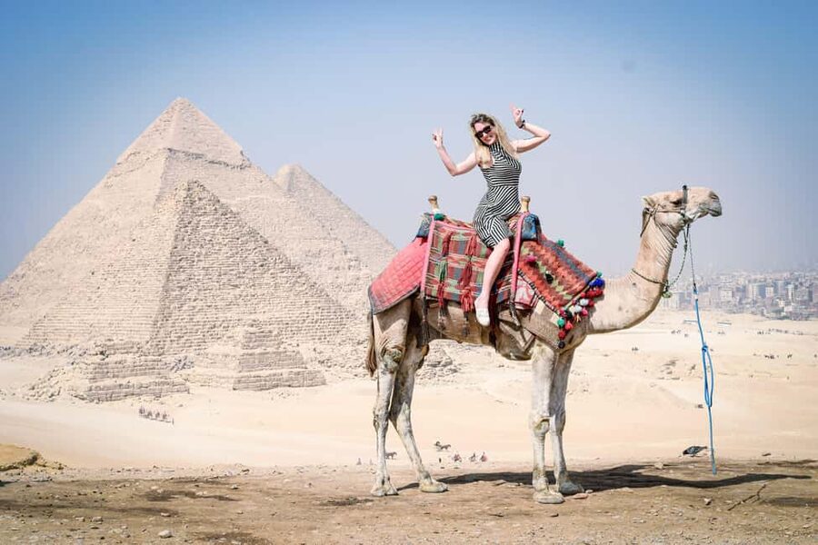 Cairo: Customized Full-Day Tour With Free Camel Ride - Standing before the Giza Pyramids