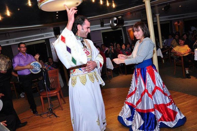 Cairo Dinner Cruise show with belly dancer show on Nile river - The open buffet gives you a taste of Egyptian cuisine