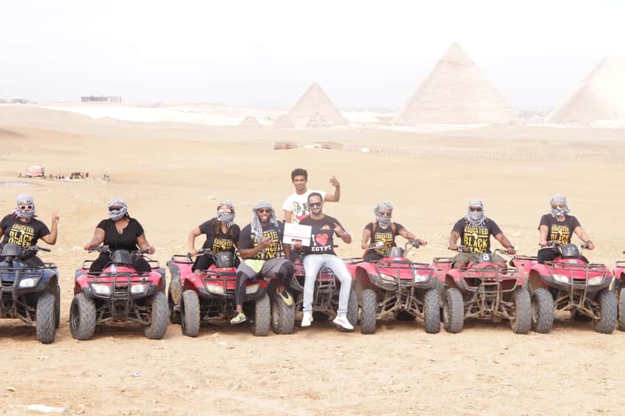 Cairo: Giza Pyramids Tour with Quad Bike Safari & Camel Ride - The one-hour quad bike safari