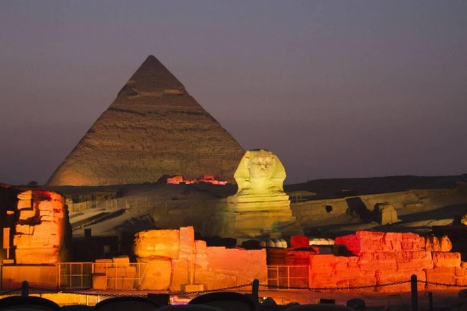 Cairo Layover Tours To Giza Pyramids Egyptian Museum Bazaar Sound And Light Show - Koshari lunch and a useful break
