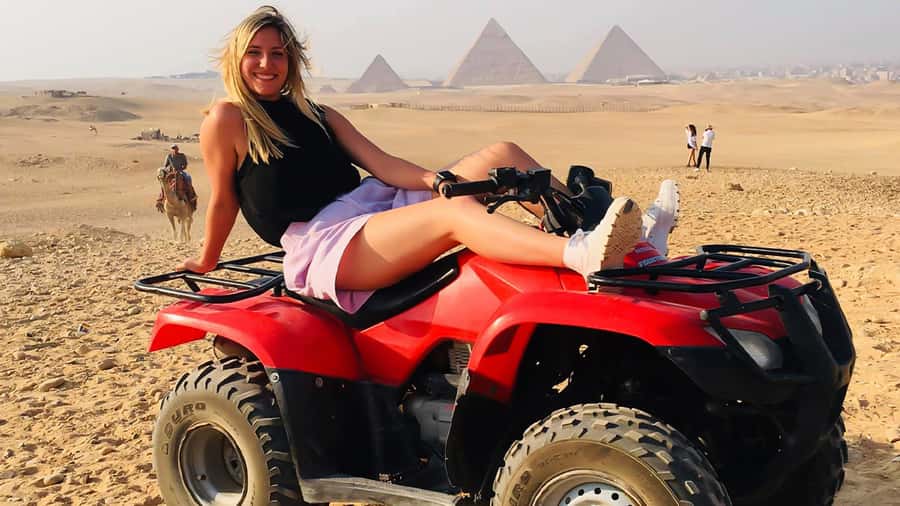 Cairo: Private Quad Bike Desert Tour with Pyramids & Sunset - Learning the quad bike basics