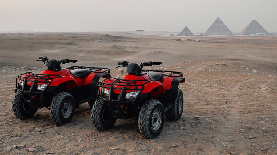 Cairo: Private Quad Bike Desert Tour with Pyramids & Sunset - Sunset, camels, and the Bedouin program