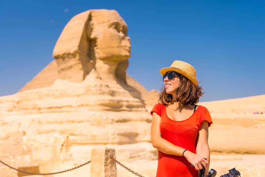 Cairo: Pyramids and Sphinx Tour with River Nile Felucca Ride - The Great Pyramids: scale first, details second
