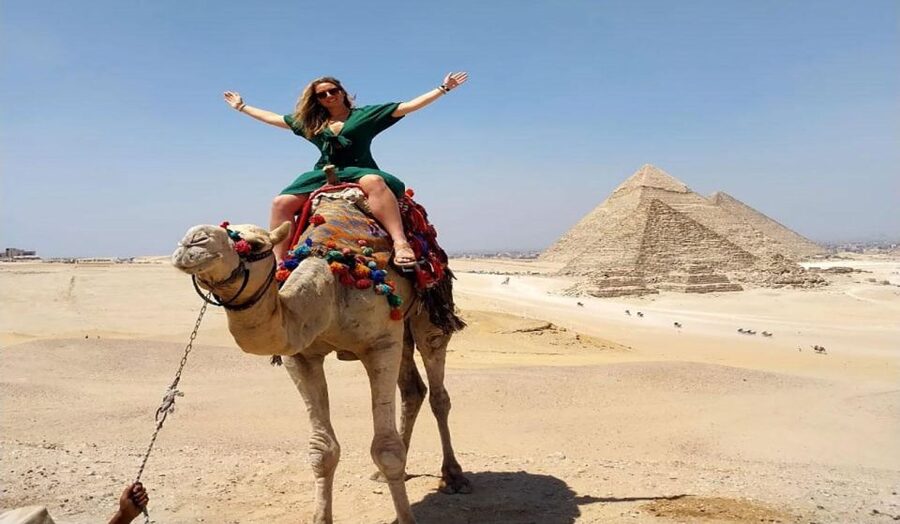 Cairo: Trip Pyramids, Sakkara, & Memphis Tour with Lunch - A short camel ride with a long photo payoff