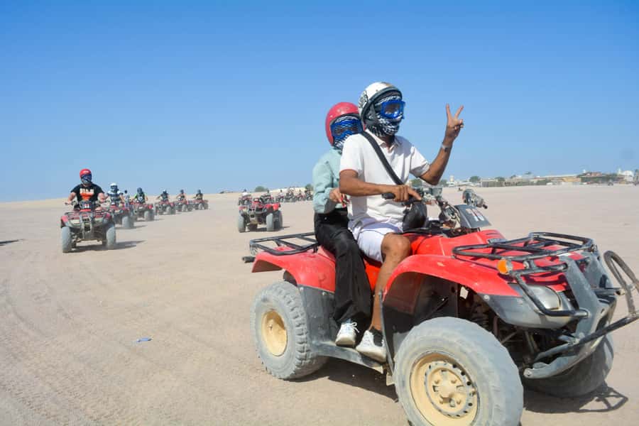 Desert Sunset Quad Bike ATV for 50Km, Oriental Show, Dinner, - The 25-kilometer ride into the valley