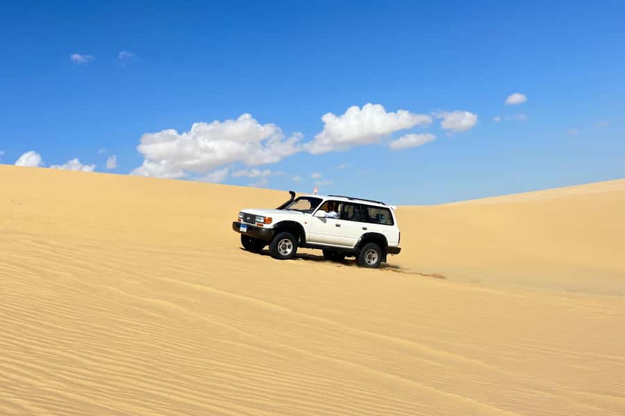 From Cairo: Desert Safari, Camel Ride, Magic Lake, & Lunch - 4x4 dunes and sandboarding at Wadi El Rayan