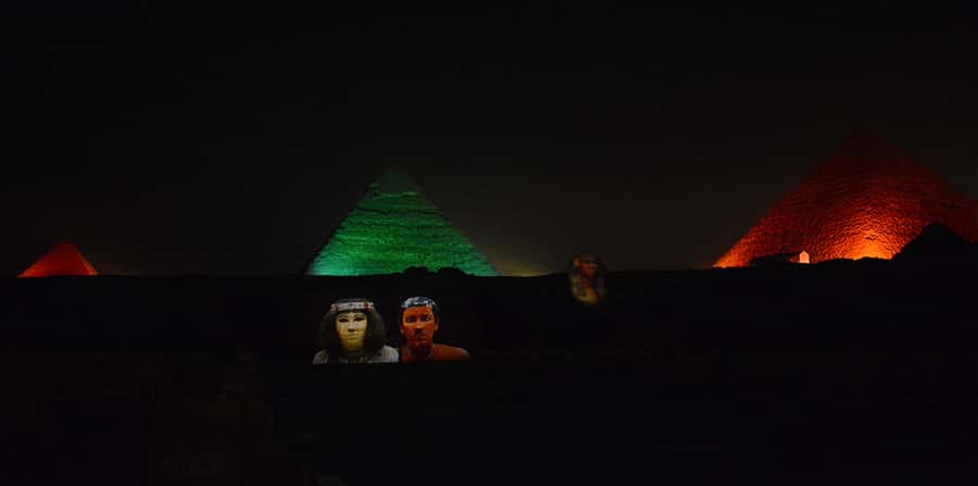 From Cairo: Giza Pyramids Tour with Light Show and Transfer - The pyramid lights and Sphinx narration