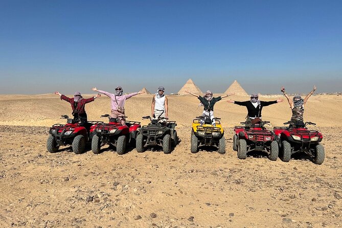 Giza Pyramids, Camel ride and Shopping with ATV Quad bike - Camel riding near the pyramids