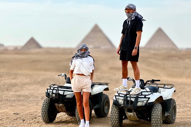 Giza pyramids,Sphinx,ATV bike,Camel ride, Dinner cruise& shopping - Camel time and quad bikes near the Giza Pyramids