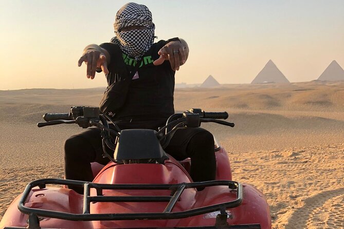 Giza pyramids, Sphinx, ATV bike, Lunch,Camel ride, Dinner cruise& shopping tour - Camel ride: twenty minutes of classic Giza fun