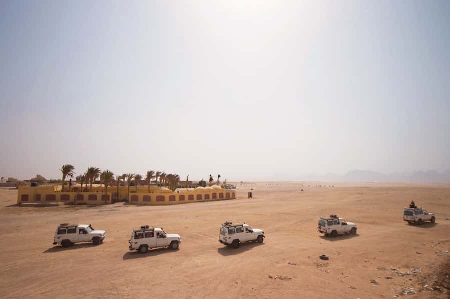 Hurghada: 6-Hour Jeep Desert Safari, Dinner, and Show - A short camel ride at the Bedouin village