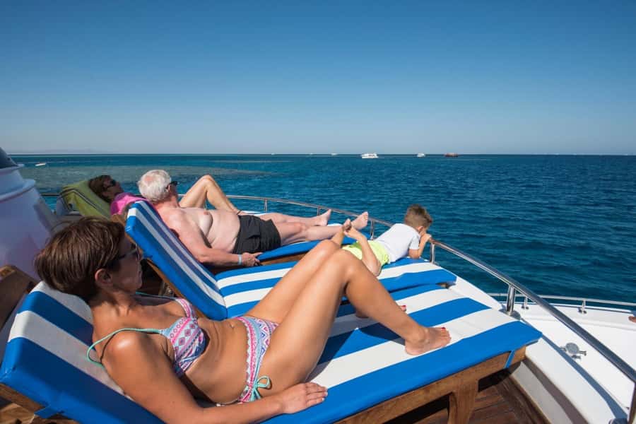 Hurghada: Luxury Orange Bay Cruise with Lunch and Pickup - A full Red Sea day for $26