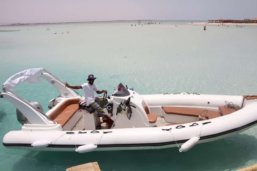 Hurghada: Private Speedboat to Orange Bay and White Island - Optional parasailing adds a short burst of excitement