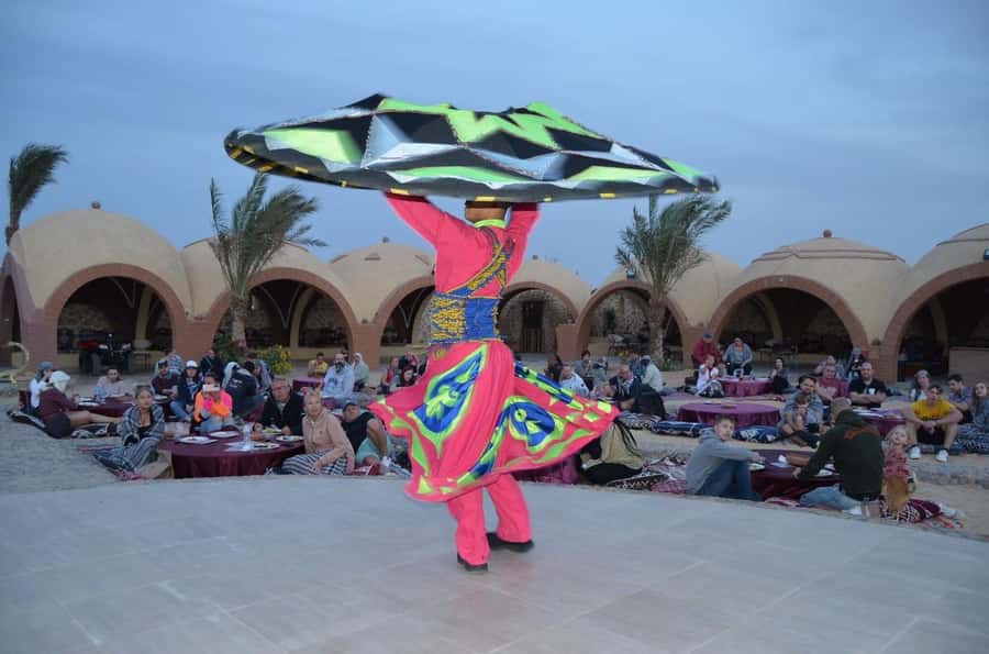 Hurghada: Quad and Buggy Safari with Dinner and Show - Sunset from the rooftop
