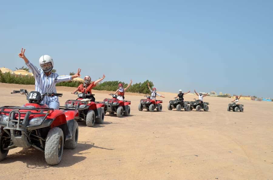 Hurghada: Quad Bike, Buggy, and Camel Ride & Bedouin Village - The desert drive starts with a test area