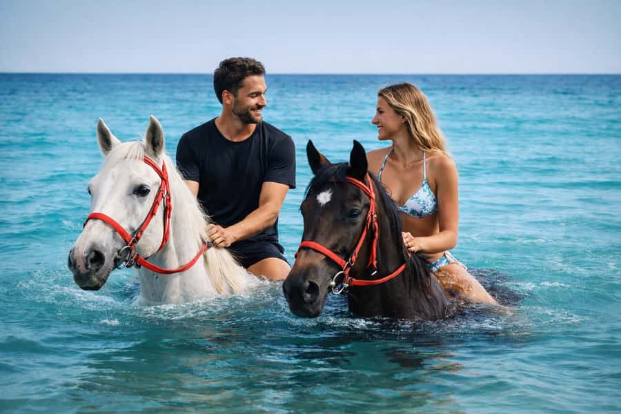 Hurghada: Sea & Desert Horse Riding tour/w Swimming&Transfer - Meeting your horse and guide