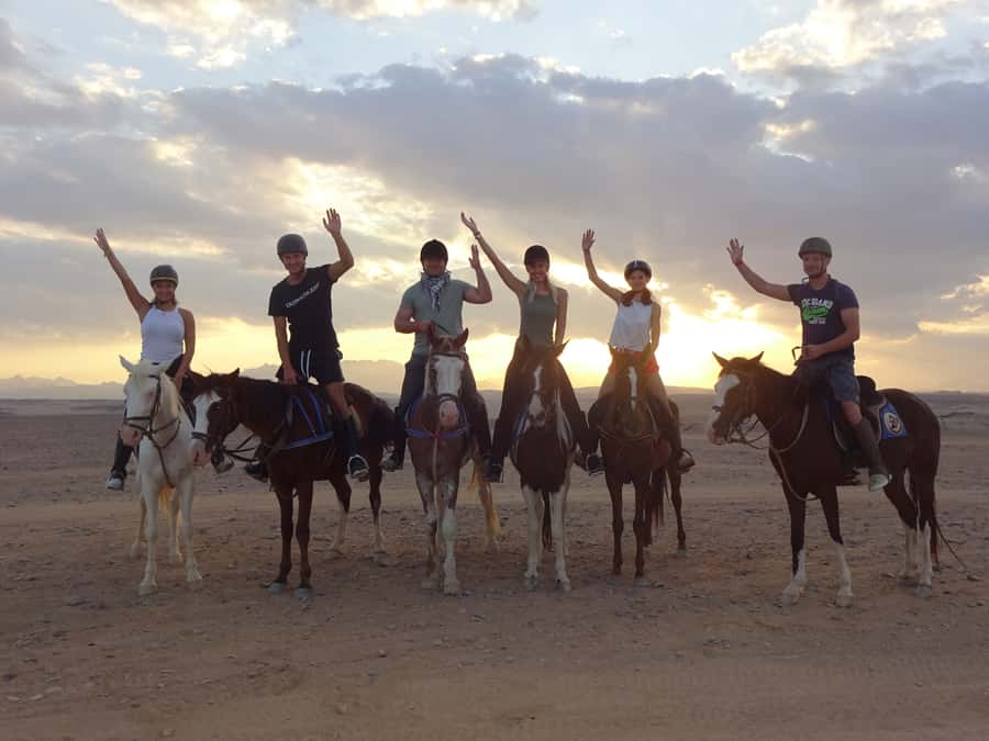 Hurghada: Sea & Desert Horse Tour, Stargazing, Dinner & Show - From resort lobby to desert stable