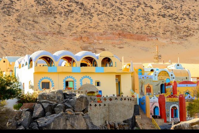 Nubian Village by Motorboat In Aswan - Cruising past Elephantine Island by motorboat