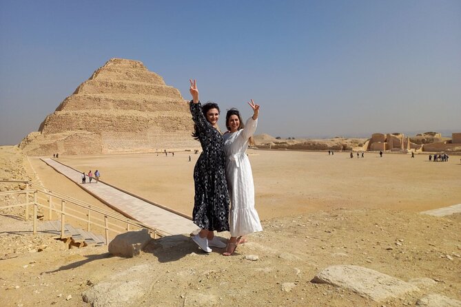 Private Tour Giza Pyramids Sphinx Sakkara and Dahshur - Saqqara’s Step Pyramid and painted tomb scenes