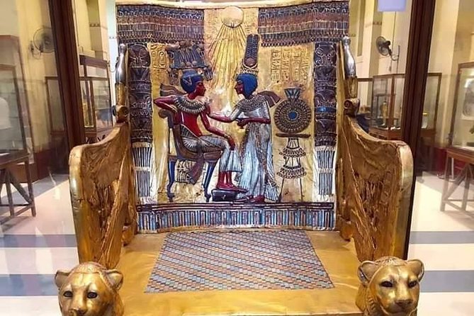 pyramids, Egyptian Museum Layover with Camel & Felucca Ride - A camel ride with the pyramids behind you