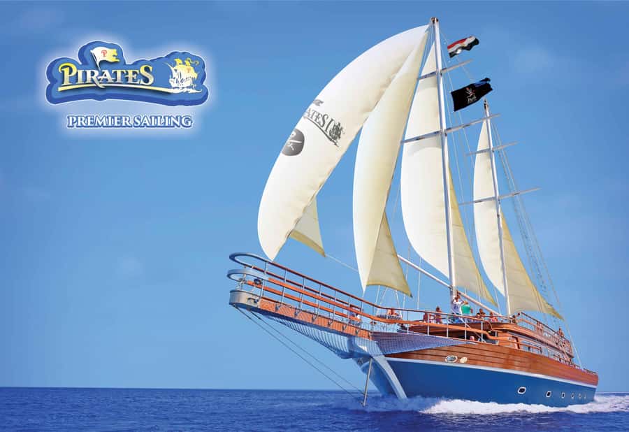 Sharm: Pirates Sailing Boat cruise with transfers & lunch - A pirate ship with a proper Red Sea setting