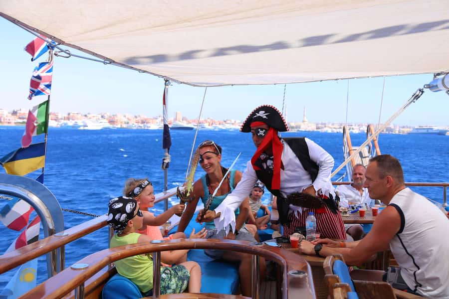 Sharm: Pirates Sailing Boat cruise with transfers & lunch - What the pirate theme means for children