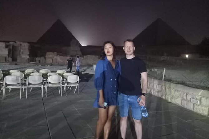 Sound and Light show Giza pyramids with private pick up - Arriving at the pyramids after dark