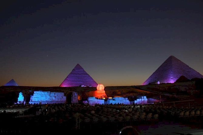 Sound and Light show Giza pyramids with private pick up - Booking, cancellation, and practical details