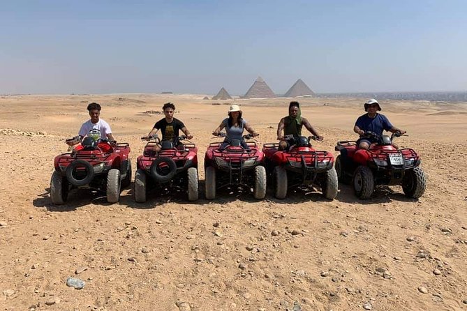 Top rated ATV quad bike at the Desert of Giza Pyramids - The desert section and the pyramid panorama